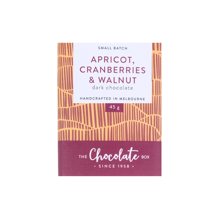 Dark Apricot, Cranberry and Walnut Bar, 45g *Small Batch*