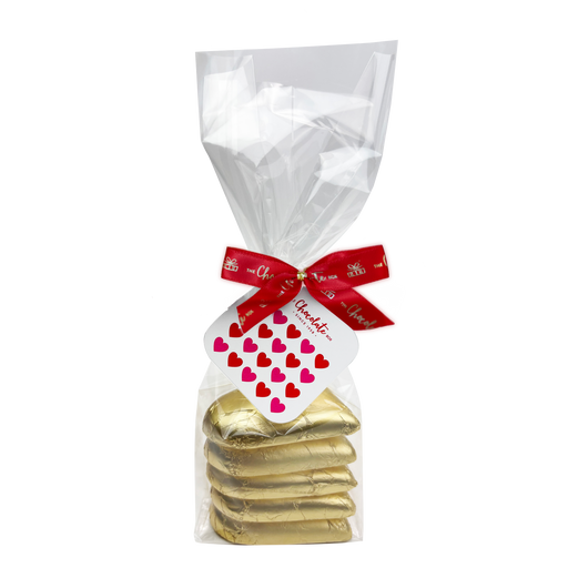 Gold Dark Chocolate Hearts 150g (5pk)