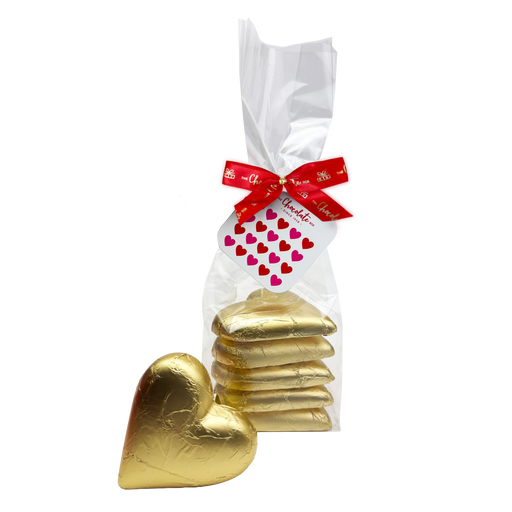 Gold Dark Chocolate Hearts 150g (5pk)
