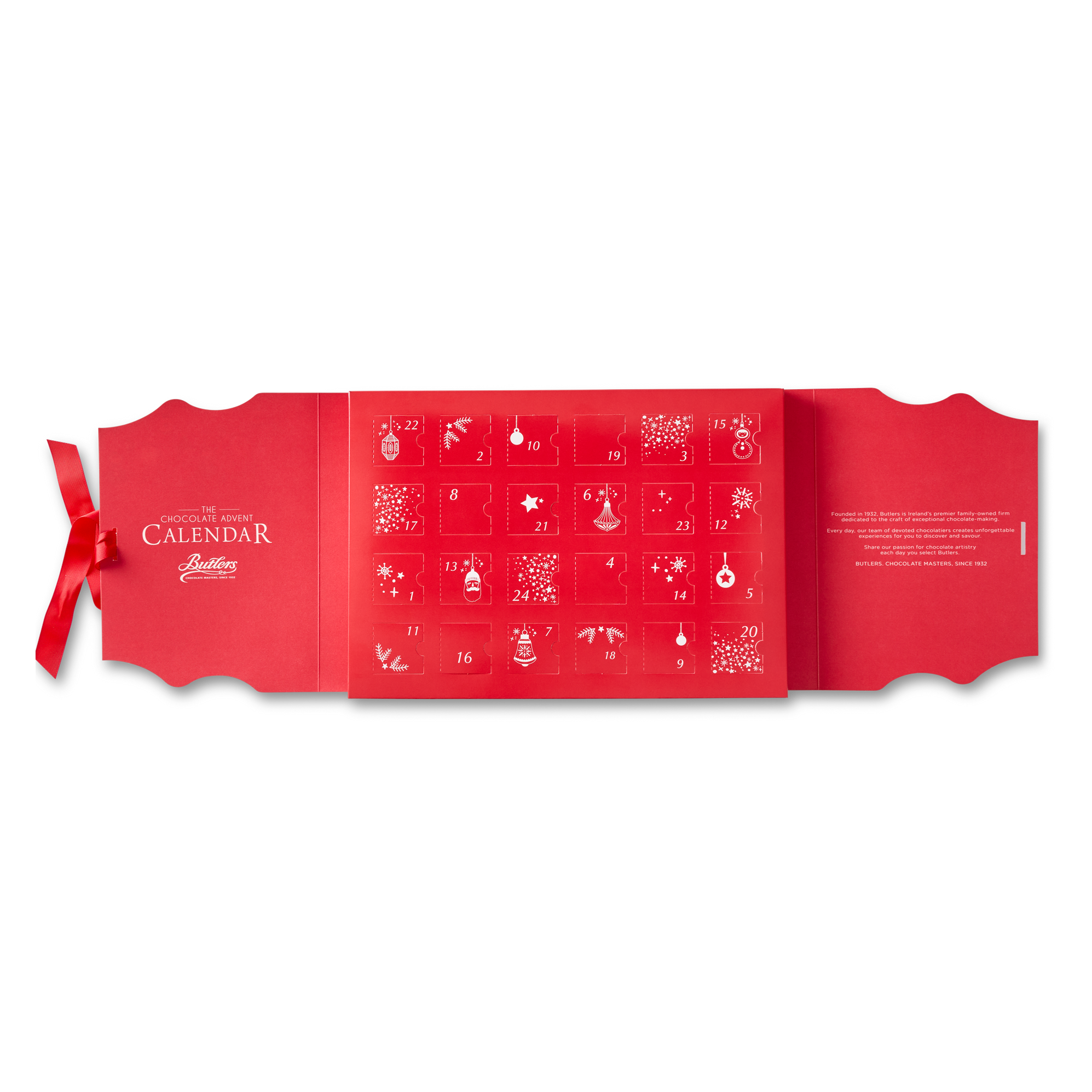 Milk, Dark and White Chocolate Advent Calendar 350g — Chocolate Box