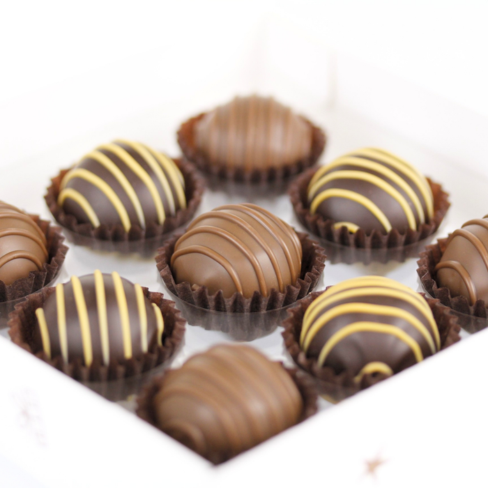 Zesty Dark Orange and Creamy Milk Truffles Box 120g (9pc)