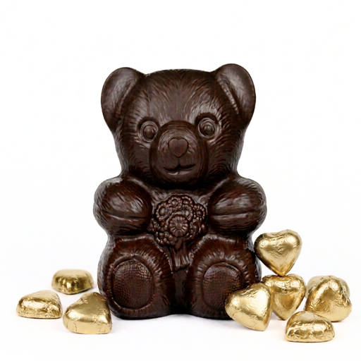 Teddy Bear with Hearts Dark 240g
