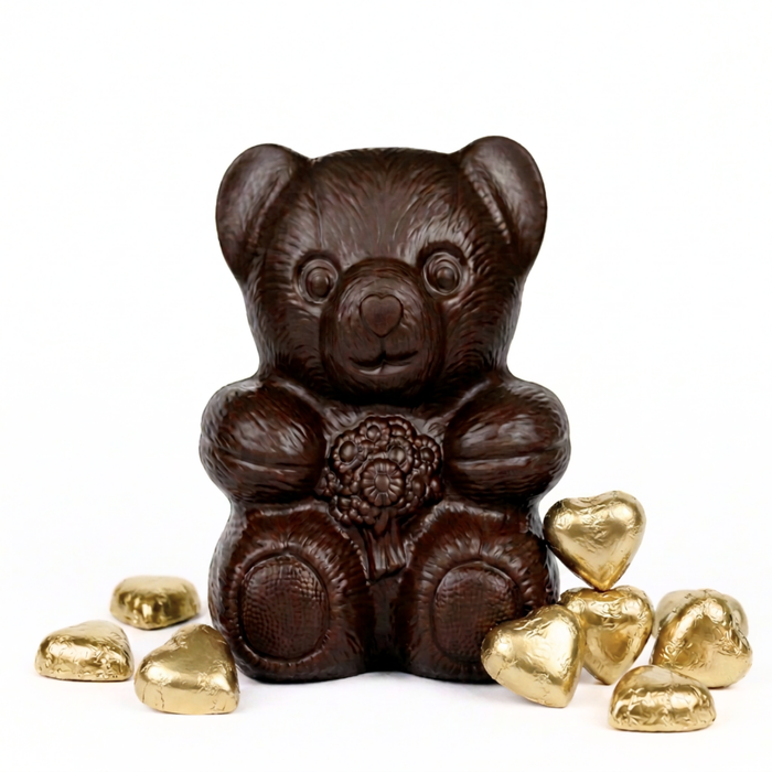 Teddy Bear with Hearts Dark 240g