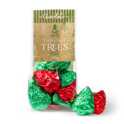 Milk Chocolate Foiled Christmas Trees 100g - Gluten Free