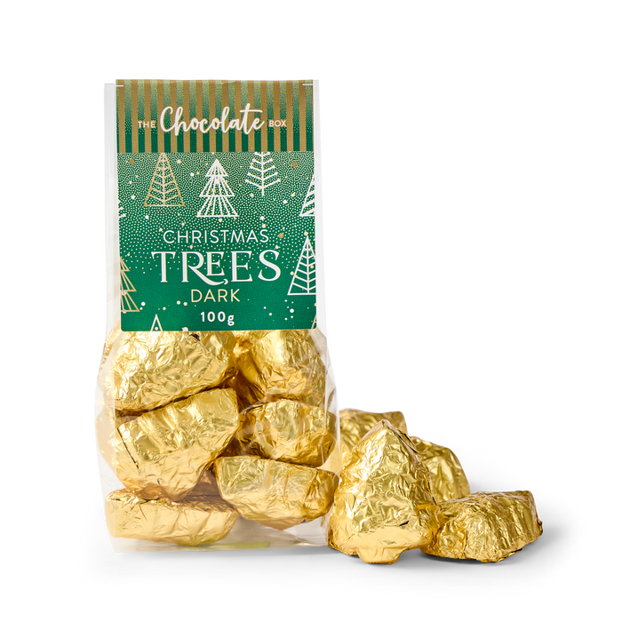 Dark Chocolate Foiled Christmas Trees 100g
