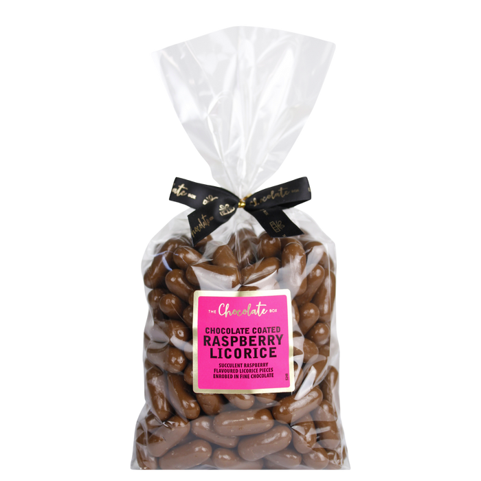 Milk Chocolate Raspberry Licorice Logs 1kg