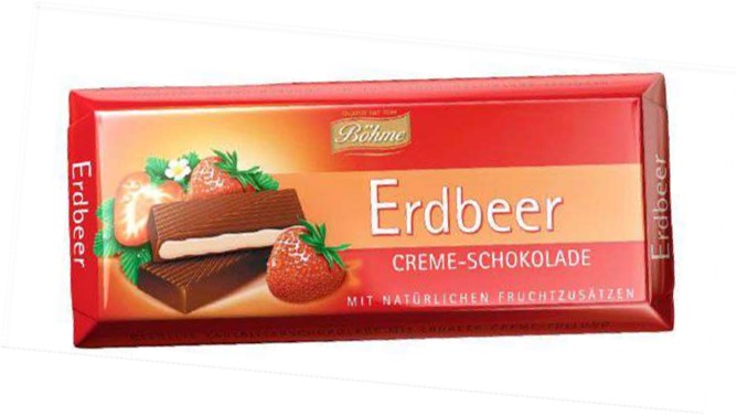 Bohme (Halloren) filled Strawberry Bar 100g