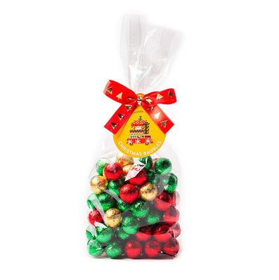 Christmas Chocolate Baubles, Foiled Milk Chocolate Balls Gift Bag 500g