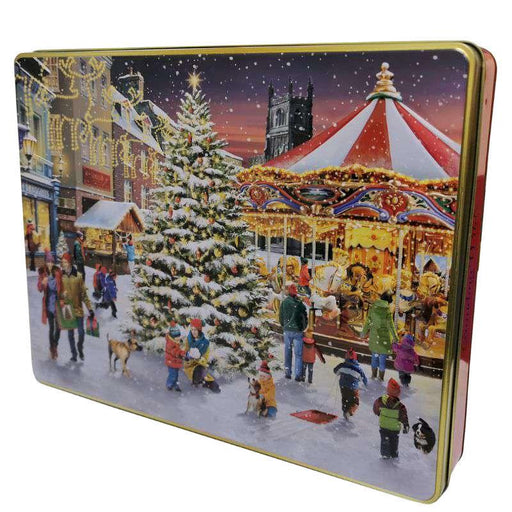 Nostalgic Market Scene Biscuit Tin 600g