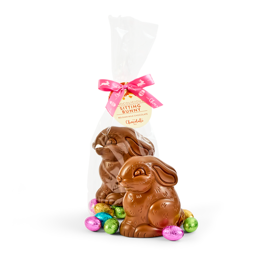 Chocolicious Sitting Bunny with Eggs 150g