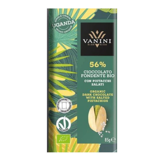 Vanini Dark 56% Pistachio Block 85g