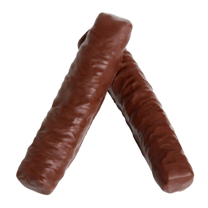 Milk chocolate licorice logs