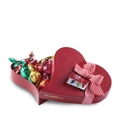 Adlers Assortment twistwrap chocolates in small red keepsake heart shaped box.