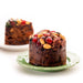 Dark Christmas Fruit Cake Topped with Nuts and Glace Cherries, Small - Christmas