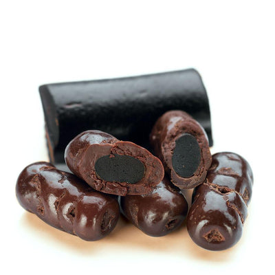 Licorice Logs, Dark Chocolate 1kg Bag