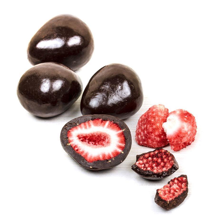 Freeze Dried Strawberries Dark — Chocolate Box
