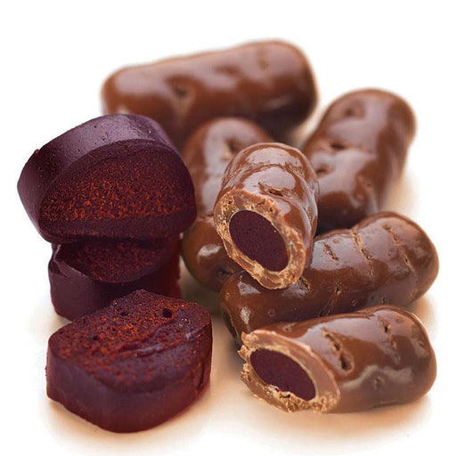 Milk Chocolate Raspberry Licorice Logs 1kg